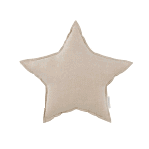Cotton & Sweets Mini lněný polštář hvězda přírodní 38 cm