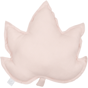 Cotton & Sweets Lněný polštář javorový list pudrově růžová 43x43 cm