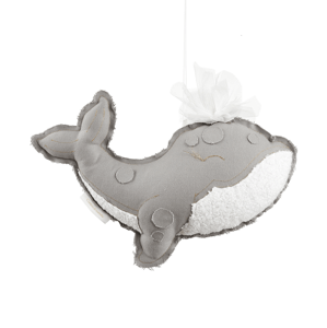 Cotton & Sweets Závěsná dekorace velryba šedá 40x25x8cm