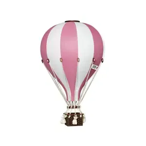 Super balloon Dekorační horkovzdušný balón – růžová/bílá - L-50cm x 30cm