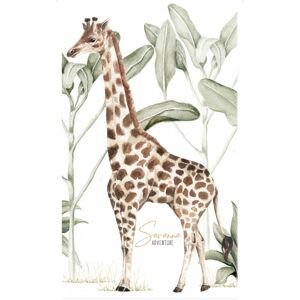 Dekornik Samolepka do dětského pokoje dobrodružství žirafa savana