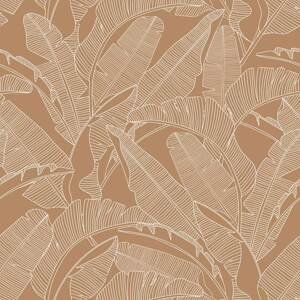 Dekornik Tapeta velké palmové listy skořicová 280×100 cm
