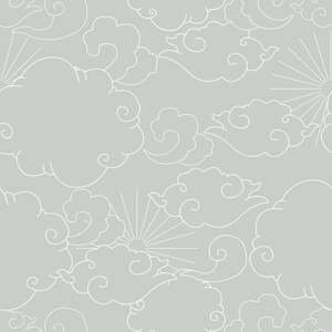 Dekornik Tapeta barocco mraky šedě bílá 280×100 cm