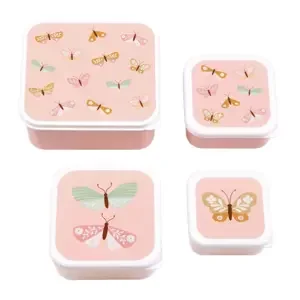 a Little Lovely Company Sada 4 krabiček na oběd a svačinku motýlky