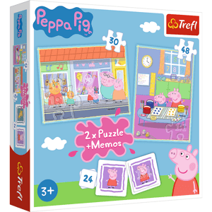 Trefl Puzzle 2v1 + pexeso - Den prasátka Peppy / Peppa Pig