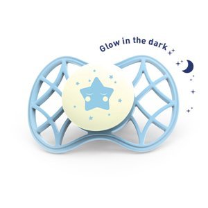 Fyziologický dudlík Cool 0m + svítící ve tmě, Aquamarine