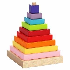 Cubik 13357 Barevná pyramida - dřevěná skládačka 9 dílů