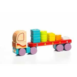 Cubik 13425 Kamion s geometrickými tvary - dřevěná skládačka 19 dílů