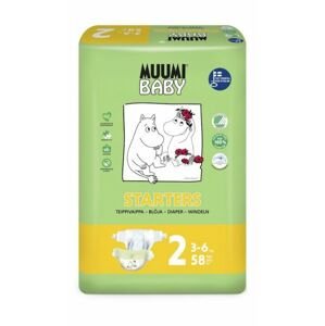 Plenky jednorázové 2 Mini 3-6kg 58ks Baby Muumi