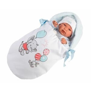 Llorens 84451 NEW BORN realistická panenka miminko se zvukem a měkkým látkovým tělem 44 cm