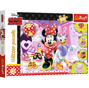 Trefl Glitrové puzzle - Minnie a drobnosti / Disney Minnie