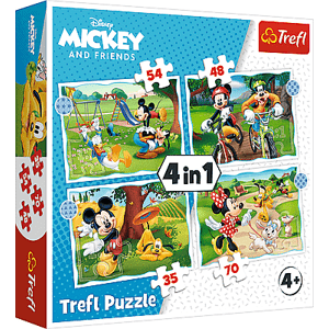 Trefl Puzzle 4v1 - Mickeyho pěkný den / Disney Standard Characters