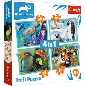 Trefl Puzzle 4v1 - Planeta zvířat