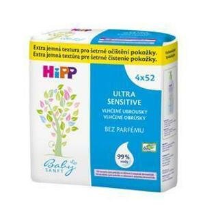 HiPP Babysanft Ultra sensitive vlhčené ubrousky bez parfému (4x 52 ks)