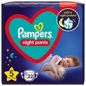 PAMPERS Night Pants Kalhotky plenkové vel. S 5, 22 ks, 12-17 kg