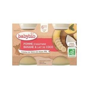 BABYBIO Jablko banán s kokosovým mlékem (2x 130 g) - ovocný příkrm