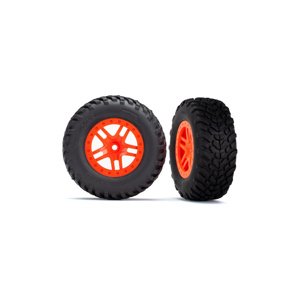 Traxxas kolo 2.2/3.0", disk SCT Split-Spoke oranžový, pneu SCT (2)