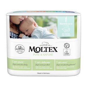 MOLTEX Pure&Nature Plenky jednorázové 1 Newborn (2-4 kg) 22 ks