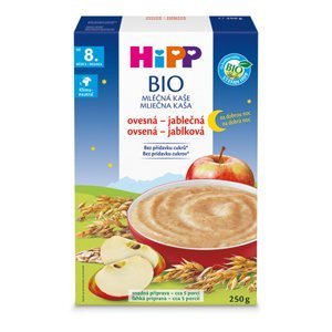 HiPP BIO Kaše mléčná na dobrou noc ovesná – jablečná od 8. měsíce, 250 g