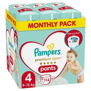 PAMPERS Premium Care Kalhotky plenkové vel. S 4 (9-15 kg) 114 ks