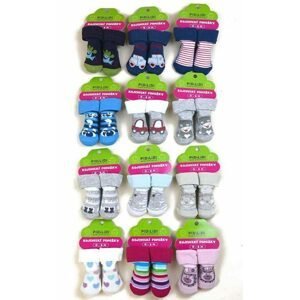 Ponožky kojenecké na kartě (0 až 6m), Pidilidi, PD113, mix - 0-6m