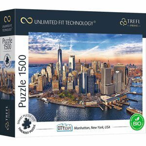 Trefl Prime puzzle 1500 UFT - Panorama města: Manhattan, New York, USA