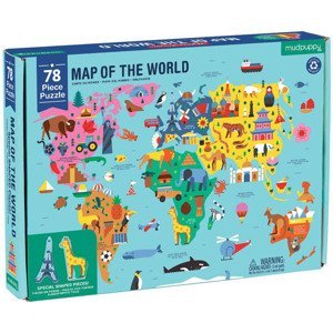 Puzzle Mapa světa 78 Mudpuppy