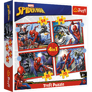 Trefl Puzzle 4v1 - Hrdinský Spiderman / Disney Marvel Spiderman