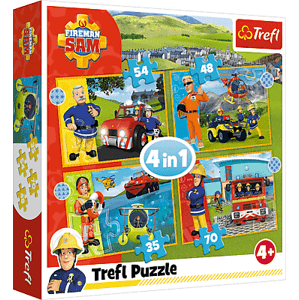 Trefl Puzzle 4v1 - Odvážný Požárník Sam / Prism A&D Fireman Sam