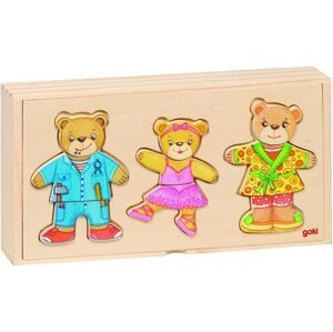 Kombinační dřevěné puzzle Obleč medvídků!