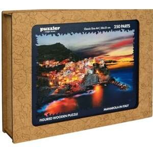 Dřevěné barevné puzzle - Manarola v Itálii 250
