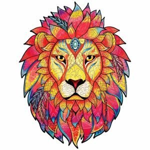 Dřevěné barevné puzzle - Tajemný lev
