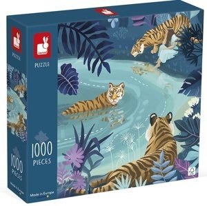 Janod Art puzzle Tygři při úplňku měsíce 1000 ks
