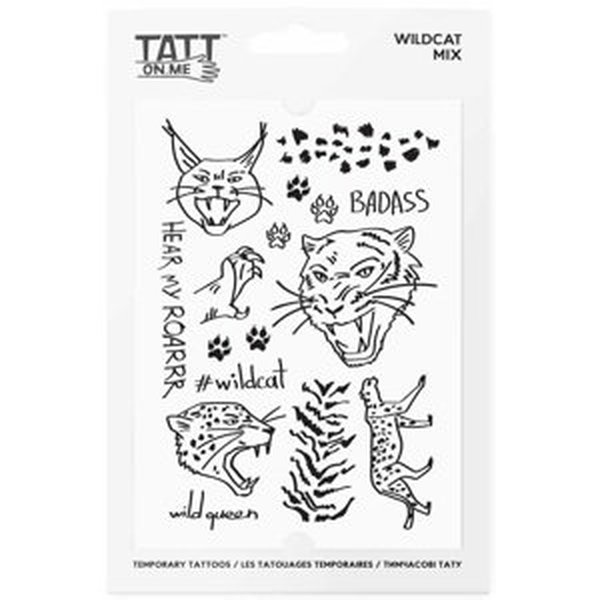 TATTonMe Voděodolné dočasné tetovačky Divoké kočky mix
