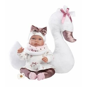 Llorens 84456 NEW BORN - realistická panenka miminko se zvuky a měkkým látkovým tělem - 44