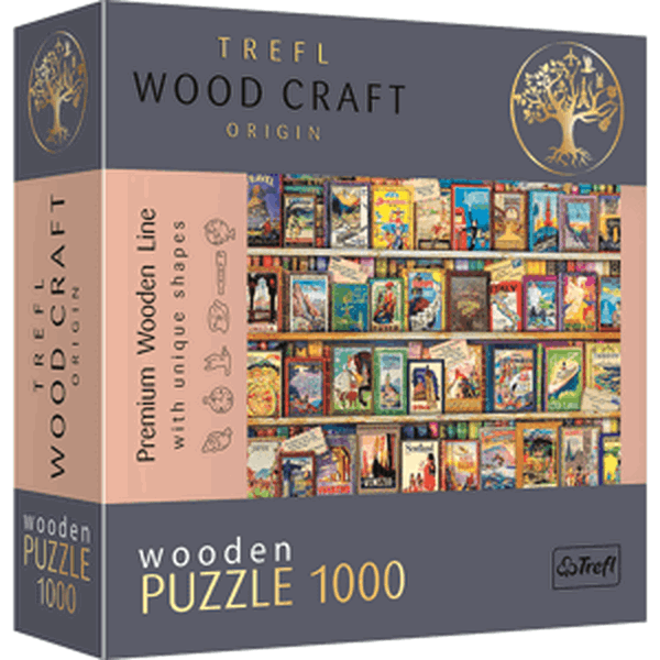 Trefl Dřevěné puzzle 1000 - Světoví cestovní průvodci