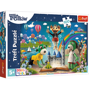 Trefl Puzzle 100 dílků - Pohádkový večer s Treflíky / Dobrou noc, Treflíci