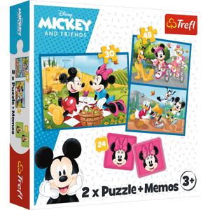 Trefl Puzzle 2v1 + pexeso - Seznamte se s Disney hrdiny