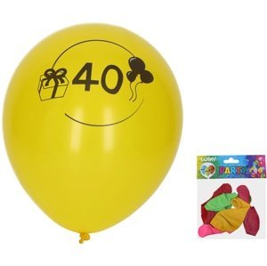 Balónek 30 cm - sada 5ks, s číslem 40