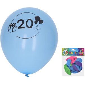 Balónek 30 cm - sada 5ks, s číslem 20