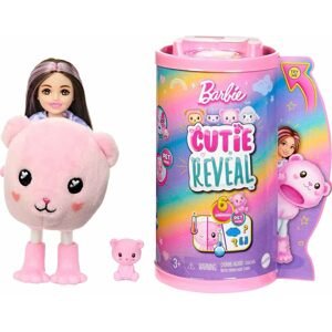Mattel Barbie Cutie reveal Chelsea Růžový medvídek HKR17 pastelová edice