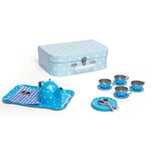 Bigjigs Toys Modrý tečkovaný čajový set
