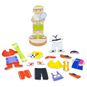 Bigjigs Toys Magnetické oblékací puzzle sportovní aktivity