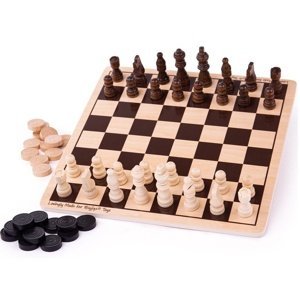 Bigjigs Toys Dřevěné šachy a dáma