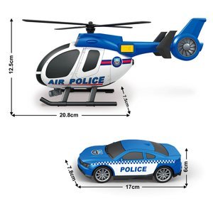 CITY SERVICE CAR - 1:14 Policie set vrtulník + auto