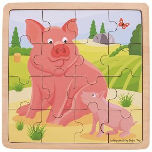 Bigjigs Toys puzzle - Prasátko s prasátkem