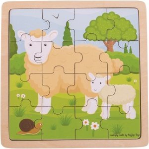 Bigjigs Toys puzzle - Ovečka s jehňátkem