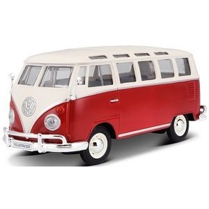Maisto - Volkswagen Van Samba, Bílo/červený 1:25