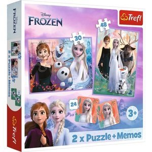 Trefl Puzzle 2v1 + pexeso - Princezny ve své zemi / Disney Frozen 2