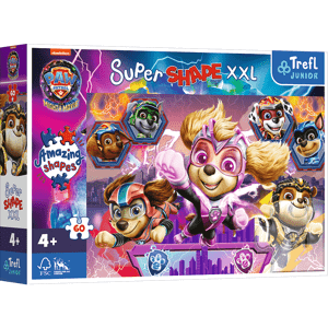 Trefl Puzzle 60 XXL Super Shape - Šťastní psíci / Viacom PAW PATROL: THE MIGHTY MOVIE 2023